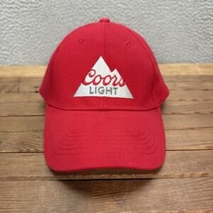 Coors Light Beer Hat Adult Red Snapback Cap Outdoors Tailgate Party Camping